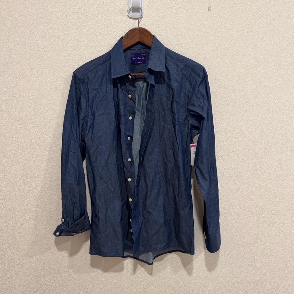 Men's Casual Button Down Shirt - Blue